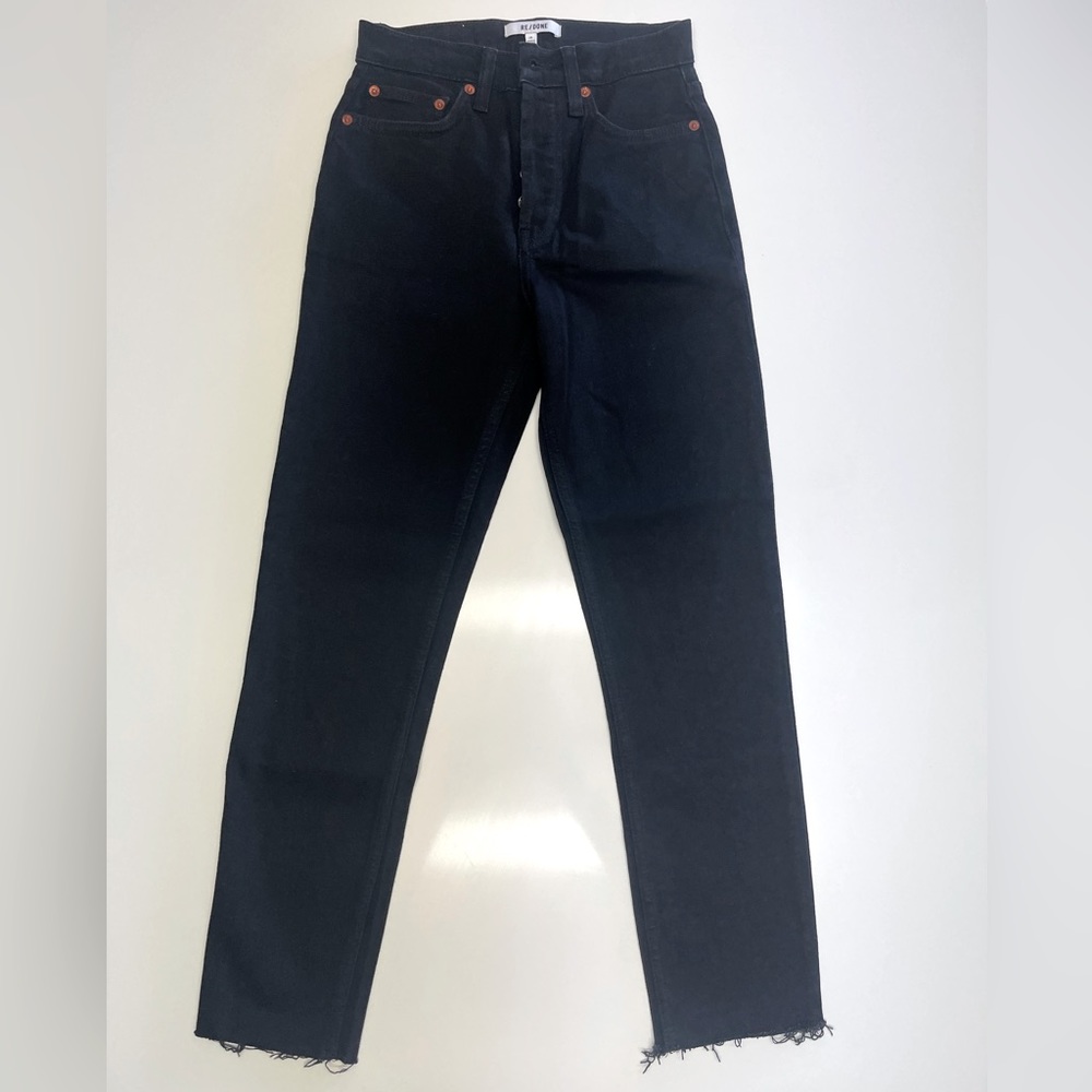 Re/Done 90’s High Rise Ankle Crop Black Jeans